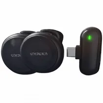 Microfone Sem Fio Via Satélite A-MK206 Tipo C + Lightning - Preto
