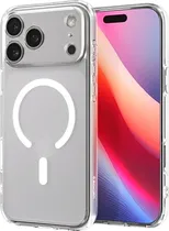 Case Spigen para iPhone 17 Pro Max Crystal Hybrid ACS09599 Clear White (Magfit)