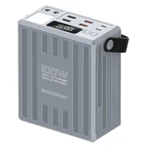 Estacao de Carga Powerbank Konfulon A78Q / 100W / 100000MAH / USB-A X4 / USB-C X2 / com Lanterna - Grey