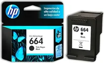 Cartucho de Tinta HP 664 F6V29AL Black 2ML(Deskjet 6000/ 6400/ 1200 All-In-One 2300/ 2700/ 4100)