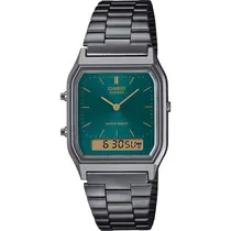 Relógio Casio Vintage AQ-230EGG-3ADF Analógico/Digital Unissex - Cinza/Verde