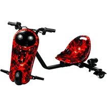 Triciclo Elétrico Orvite F1 Robot 8.5" - LED - Recarregável - Capacete e Protetor - 31 Vermelho Fogo