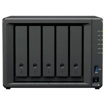 Servidor Nas Storage Synology Diskstation DS1525+ AMD Ryzen V1500B de 2.2GHZ / 8GB de Ram / 5 Baias / USB 3.2 / USB-C / Lan - Preto