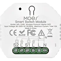 Módulo Interruptor Smart Moes MWM-104B Matter Wi-Fi - Branco