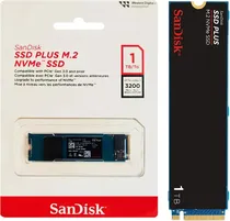 SSD 1TB M.2 Nvme Sandisk Plus PCI-Exp GEN3X4 3200-3200MB/s SDSSDA3N-1T00-G26
