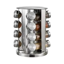 Porta Temperos 16-PCS Inox/Vidro/11094