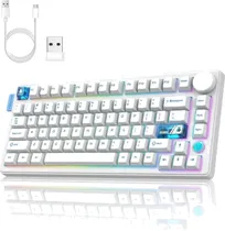 Teclado Mecanico Wireless Onikuma MT706 RGB/ 75%/ Tri Mode/ SW (Linear)/ White