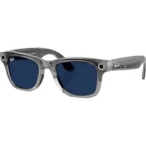 Óculos de Sol Ray Ban Meta Wayfarer Gen 2 RW4012 com Câmera/Wi-Fi - Shiny Transparent Grey/Transitions Sapphire