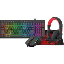 Teclado Redragon + Kit S149 Eng 4 En 1 Mouse + Auricular + Mousepad