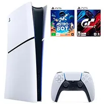 Console Sony Playstation 5 Slim CFI-2115 B01X 825GB / Digital Edition / Bivolt - Branco + Jogo Astro Bot / Gran Turismo 7
