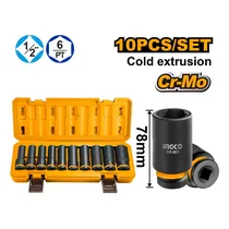 Jogo de Pitos Longos 1/2" Ingco HKISSD12102L – 10 Peças