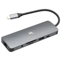 Hub Mtek USB-C DS-91TC 9IN1 3USB/ RJ45/ HDMI/ SD/ Mic