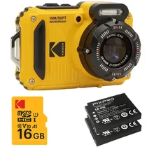 Câmera Kodak Pixpro WPZ2 Bundle - Amarela + 2 Baterias + Microsd 16 GB