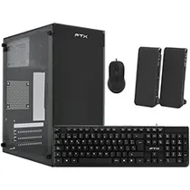 Gabinete Gamer Kit FTX FTX255 Espanhol Fonte 500VA+Mouse+Tec+Speaker Vidro Preto