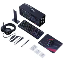 Kit Gamer Onikuma TZ5008 5 Em 1 Teclado + Mouse + Mousepad + Fone de Ouvido + Suporte