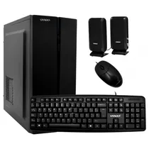 Kit, Gabinete Satelite K704, Mid Tower, Fonte 200W, Speaker, Mouse, Teclado Espanhol, ATX, Preto