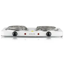 Fogareiro Fogão Portátil Elétrico Ackiliss ACL-8020B / 2 Boca / 2000W / 220-240V ~ 50/ 60HZ - Branco