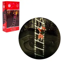 Papai Noel Decorativo de Natal Pendurado com Luzes LED 1,6M Bivolt Branco