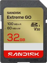 Memoria SD 32GB Sandisk Extreme Go 100-60MB/s U3 Uhs-I V30 4K SDSDXGN-032G-Gncin