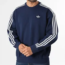 Moleton Adidas 3S Crew Azul