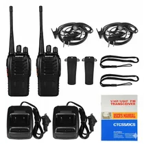 Walkie Talkie Talkie Baofeng BF-888S c/Fone de Ouvido - Preto