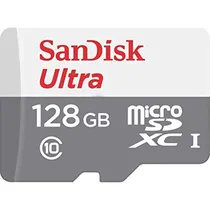 Cartão Microsd de 128GB Sandisk Ultra SDSQUNR-128G-GN6MN de 100MB/s - Gray/White