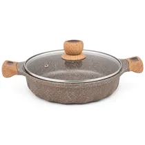 Caçarola MGC com Tampa e Revestimento de Mármore Marrom 28 CM