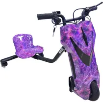 Triciclo Elétrico Hye Drift Car HYE-TR02 - 8.5" - Bluetooth - LED - Recarregável - Purple Galaxy