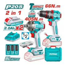 Combo 2 Em 1 Kit Total TCKLI20286 Furadeira + Chave de Impacto – 40NM + 66NM