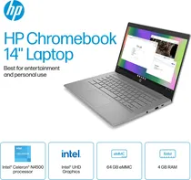 Notebook HP Chromebook 14A-NE1013DX CEL-N4500/ 4GBD4/ 64GB Emmc/ 14"/ HD/ W11/ Ing/ Grey