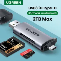 Lector de Memoria Ugreen USB-C/USB-A Silver (50706)