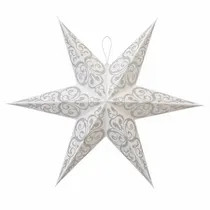 Estrela Decorativa de Natal de Papel Dobrável 3D Pendurada 45 CM Cinza