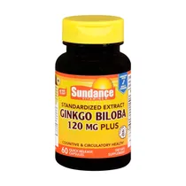 Vitamina Sundance Ginkgo Biloba 120MG 60 Cápsulas