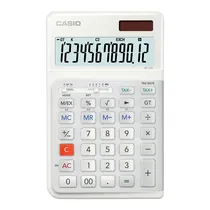Calculadora Casio JE-12E-We 3 Ergonomic de 12 Dígitos Solar/Bateria - White