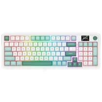 Teclado Gamer Mecânico Redragon Galatin Pro K719 RGB, 96% Sem Fio USB-C BT, Switch Mambo, Branco/Verde, Inglês