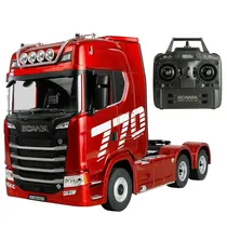 Automodelo Carro Elétrico Hui Na Toys Scania 770 s V8 Truck - Escala 1/18 - 10KM/H - Recarregável - com Controle - Vermelho