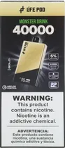 Vape Descartável Life Pod One Gold - Monster Drink - 40000 Puffs