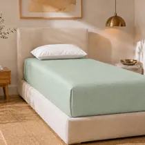 Sabana Hogar Textil Soltero Ajustable Elastico 1.40X1.60MT - Light Green