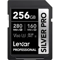 Lexar Memoria Pro SD 256GB 280-160 C10 V60 4K LSDSIPR256G-BNNNG