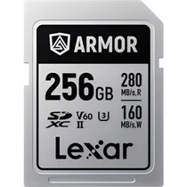 Cartão de Memória Lexar SD 256GB Armor Silver 280/120MBS V60