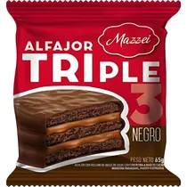 Alfajor Mazzei Triplo com Doce de Leite - Chocolate Amargo 65G