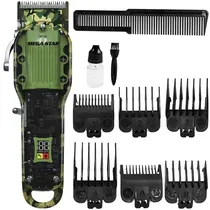 Máquina de Cortar Cabelo Megastar QWE024 Recarregável - Transparente/Camuflado