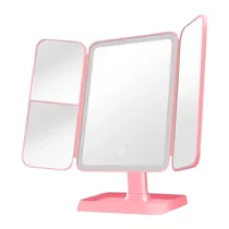Espelho para Maquiagem Satellite Rosa com LED A-M16
