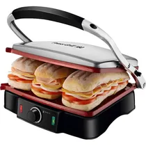 Chapa Grill Mondial Press Grill 180° PG-02 2 Em 1 2000 W 110V - Prata/Preto