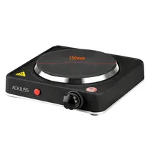 Fogareiro Fogão Portátil Elétrico Ackiliss ACL-8010AB / 1 Boca / 1000W / 220-240V ~ 50/ 60HZ - Preto