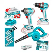 Combo 3 Em 1 Kit Total Soprador + Furadeira + Chave de Impacto TOSLI250883 – com Acessórios