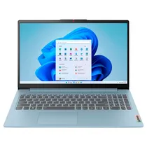Notebook Lenovo Ideapad Slim 3I (83L7002MUS), Intel N150 (3.60GHZ), 8GB Ram, 128GB Ufs, Tela 15.6" Full HD (1920 X 1080), Windows 11 Home, Inglês, Frost Azul