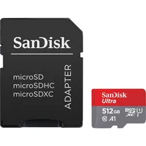 Cartão de Memória Micro SD Sandisk Ultra SDXC 512GB 150 MB/s - SDSQUAC-512G-GN6MA