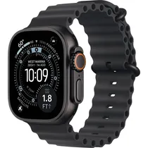 Apple Watch Ultra 3 (GPS + Cellular) Caixa Em Titânio Preto e Pulseira Em Preto Oceano 49MM MF0J4LW/A