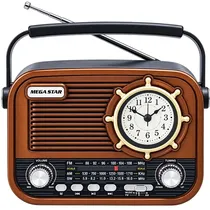 Radio Portátil Megastar RX366A Con USB/Bluetooth - Marrón/Negro